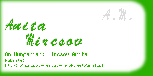 anita mircsov business card